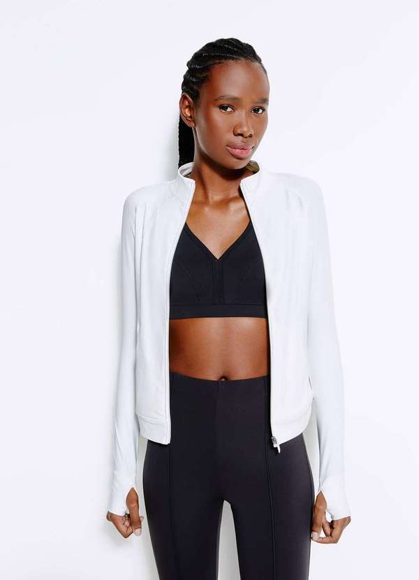 Hering - Jaqueta Esportiva Feminina Alta Performance Branco