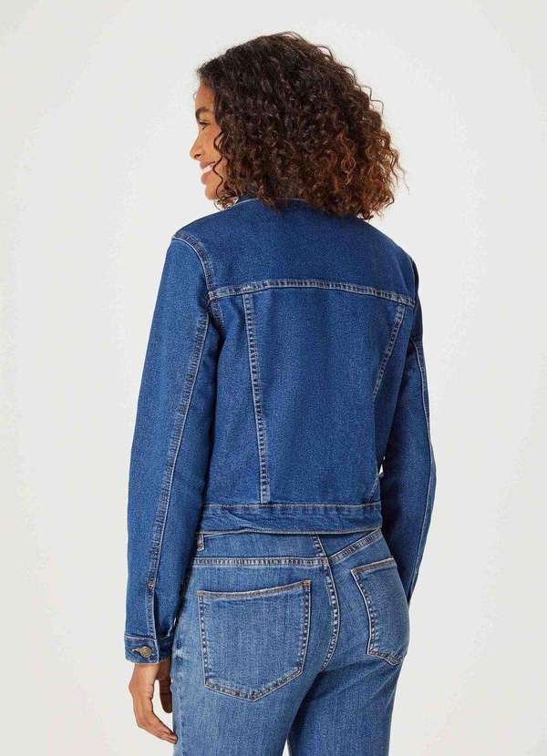 Hering - Jaqueta Jeans Feminina Reta com Botoes Azul 3