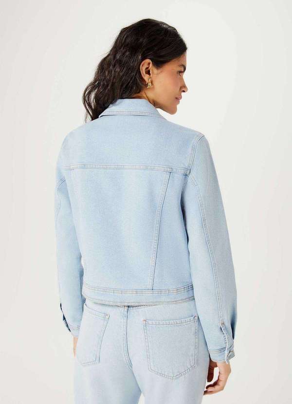 Hering - Jaqueta Jeans Feminina Reta com Botoes Azul 3