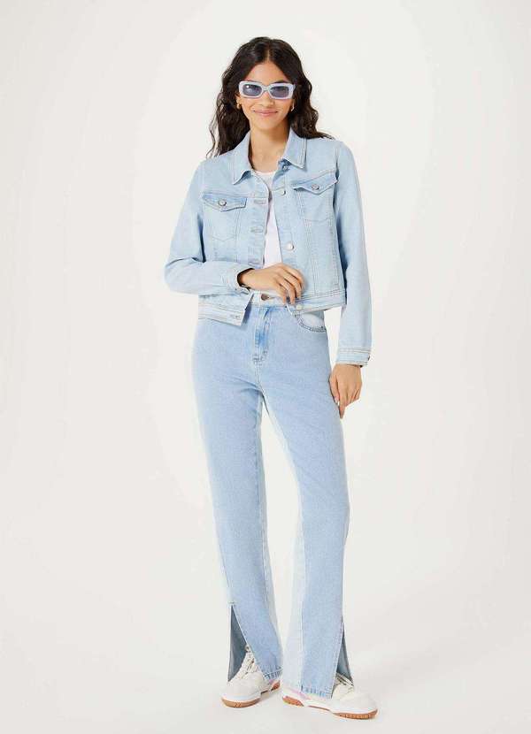 Hering - Jaqueta Jeans Feminina Reta com Botoes Azul 4