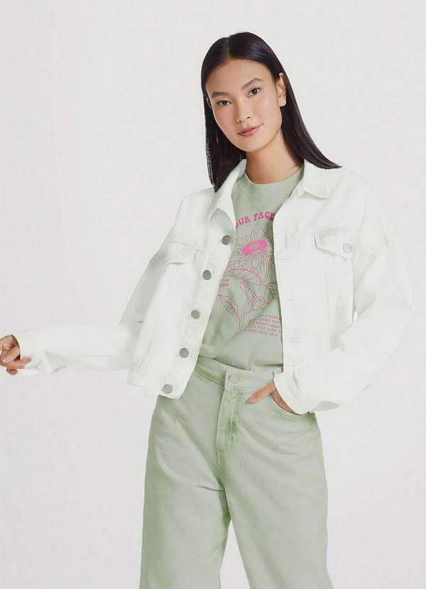 Hering - Jaqueta Oversized Feminina em Sarja Branco