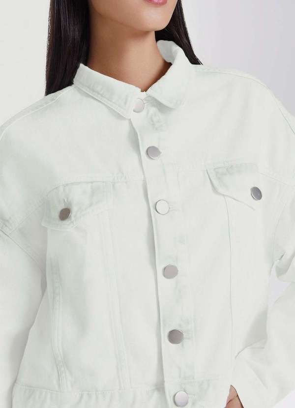 Hering - Jaqueta Oversized Feminina em Sarja Branco 4