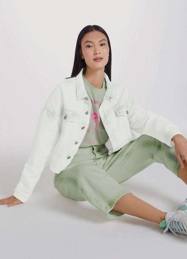 Hering - Jaqueta Oversized Feminina em Sarja Branco 5