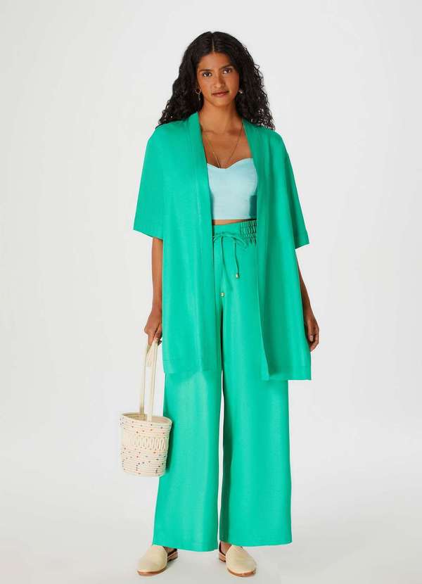 Hering - Kimono Feminino Manga 7/8 em Viscose Verde 2