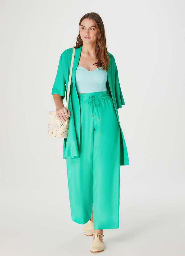 Hering - Kimono Feminino Manga 7/8 em Viscose Verde 5