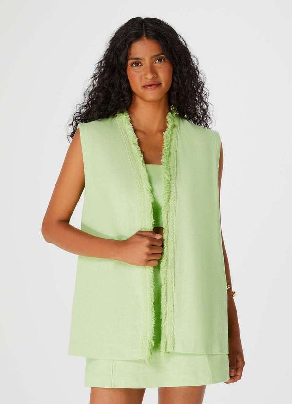 Hering - Colete Feminino em Algodao com Franja Verde 2