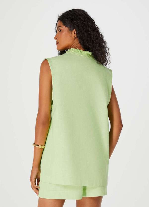 Hering - Colete Feminino em Algodao com Franja Verde 3