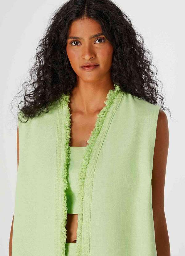 Hering - Colete Feminino em Algodao com Franja Verde 4