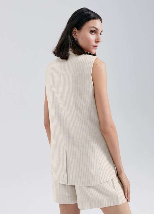 Hering - Colete Alongado em Alfaiataria Bege 3