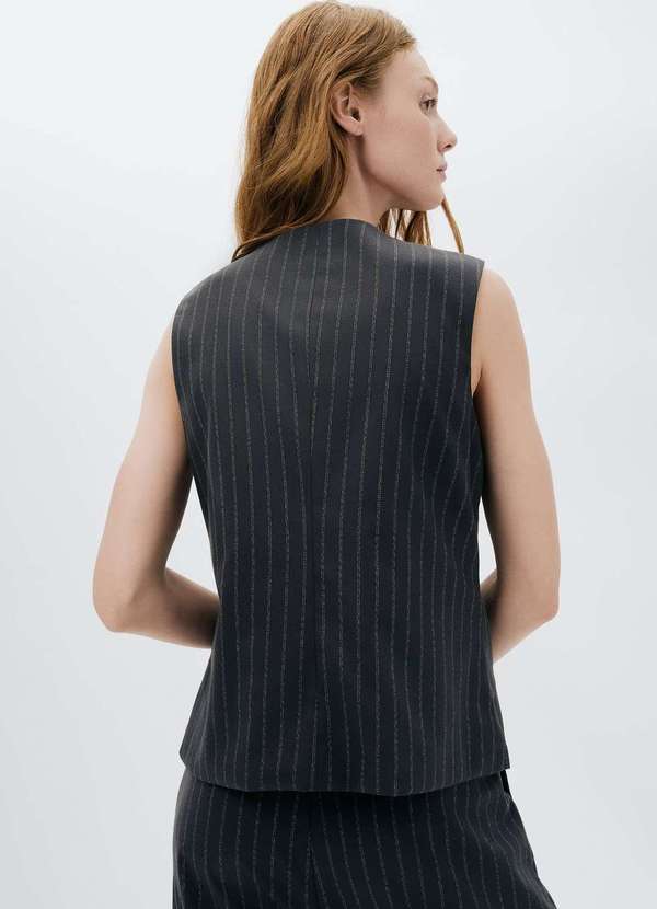 Hering - Colete Feminino Alongado Fio Tinto Cinza 3