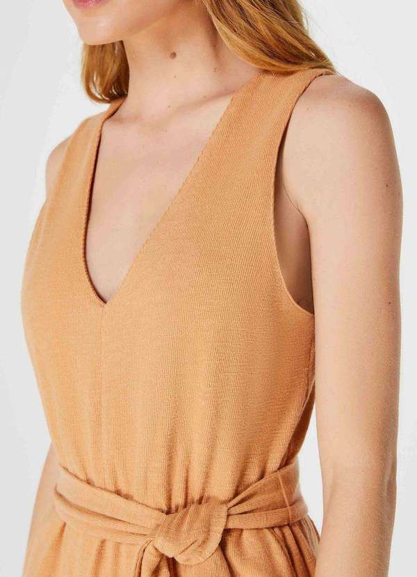 Hering - Macacao Feminino com Amarracao em Malha Rustica Marrom 4