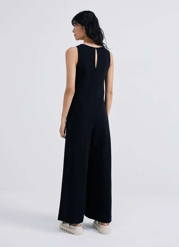 Hering - Macacao Longo Feminino Reto em Algodao Supima Preto 3