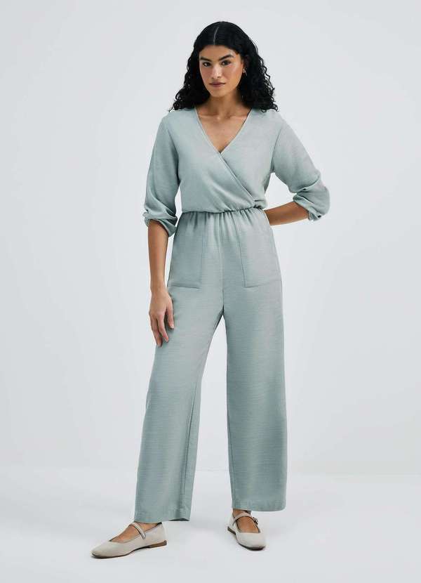 Hering - Macacao Longo Feminino Transpassado Verde