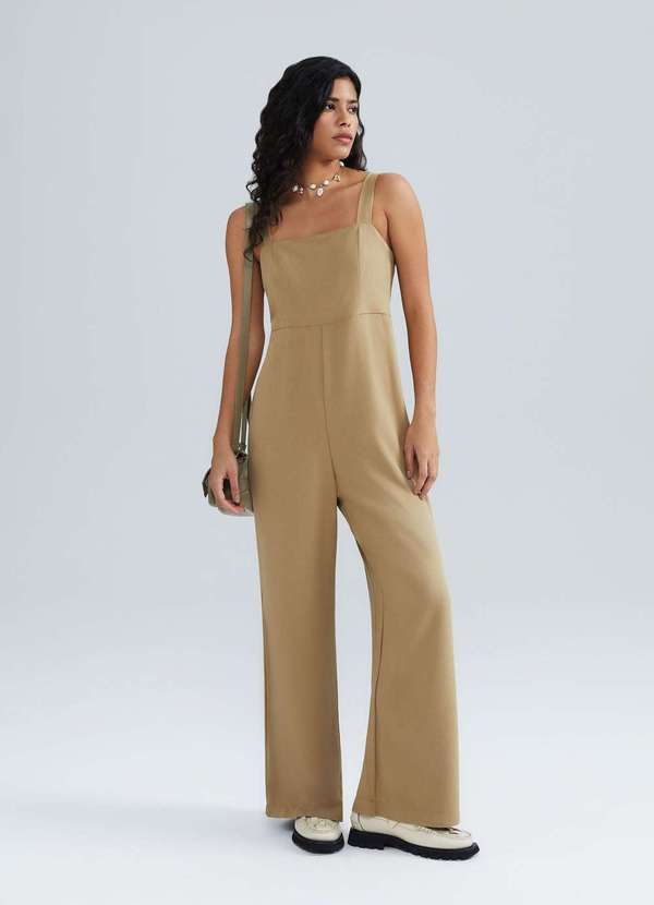 Hering - Macacao Longo Feminino Alcas Medias Marrom