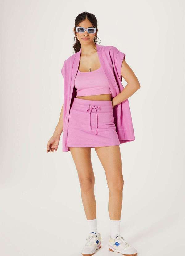 Hering - Shorts Saia em Malha Texturizada Roxo