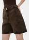 Hering - Bermuda Feminina Reta de Sarja Marrom - variação: Marrom