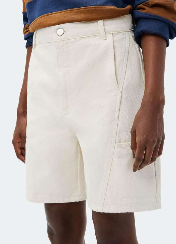 Hering - Bermuda Feminina Reta de Sarja Branco 2