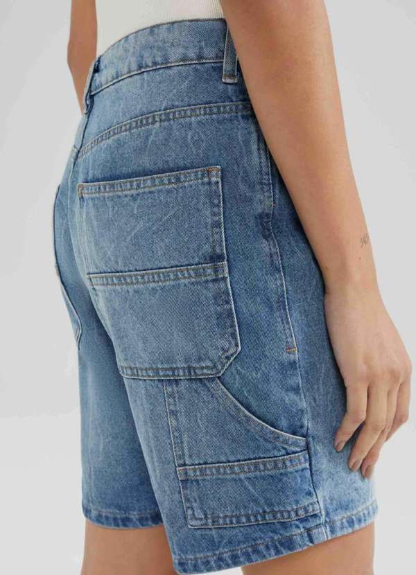 Hering - Bermuda Jeans Feminina Cintura Media Azul 2