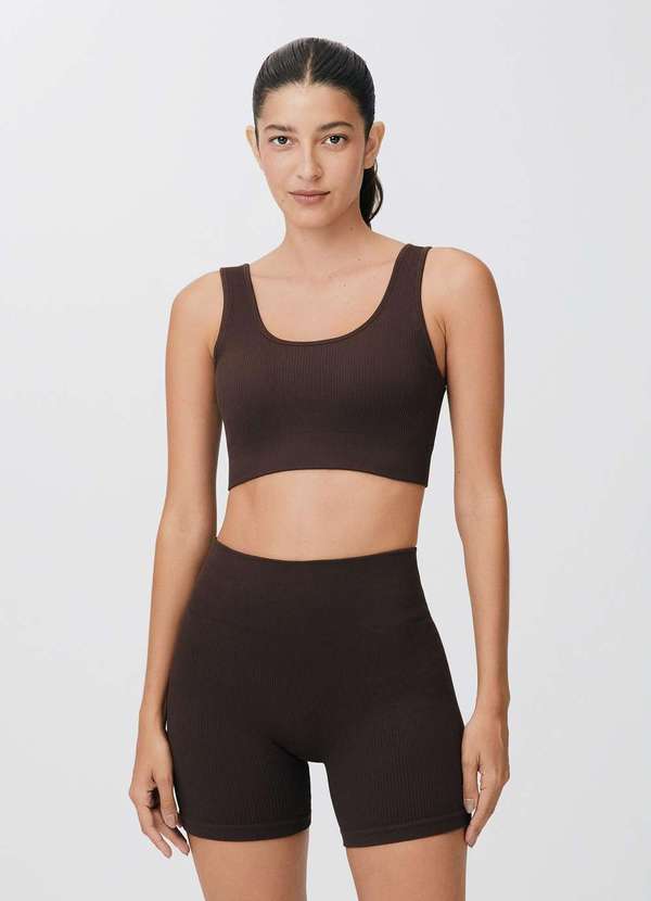 Hering - Shorts Esportivo Feminino Biker Marrom