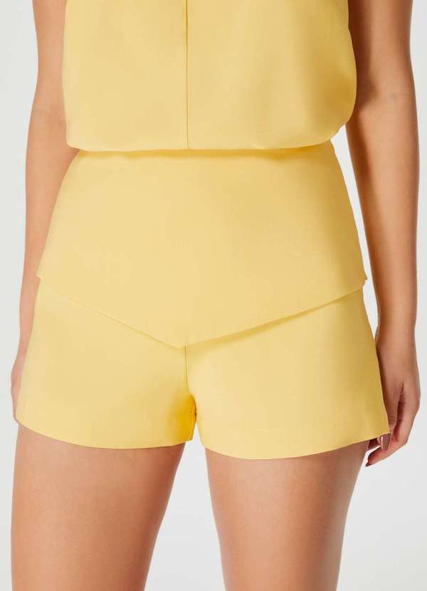 Hering - Shorts Feminino Curto Cintura Alta Amarelo 2