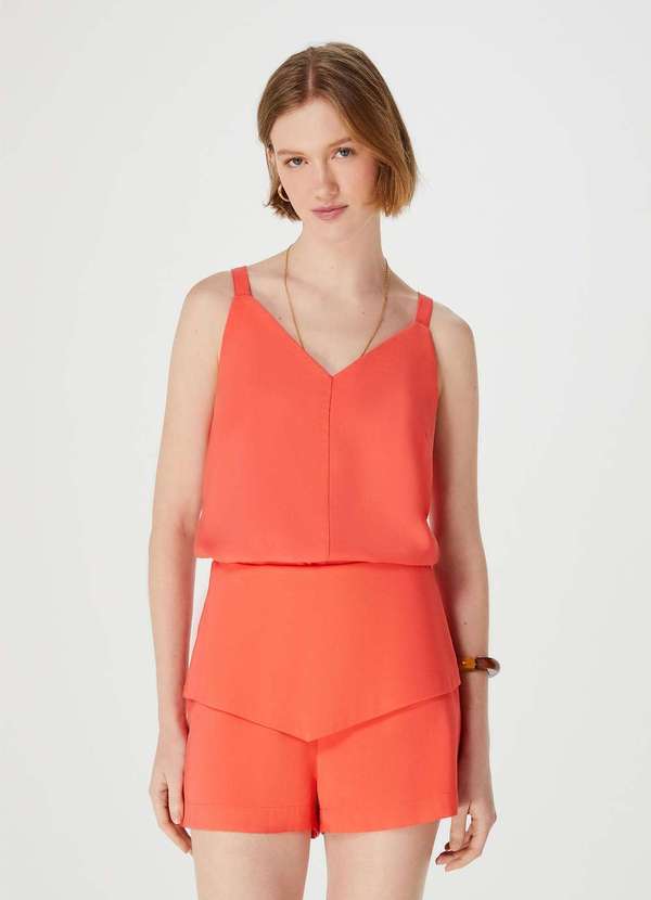 Hering - Shorts Feminino Curto Cintura Alta Vermelho 4