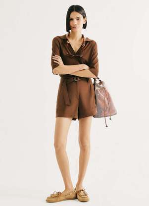 Hering - Shorts Feminino em Peach Touch com Cinto - HERING