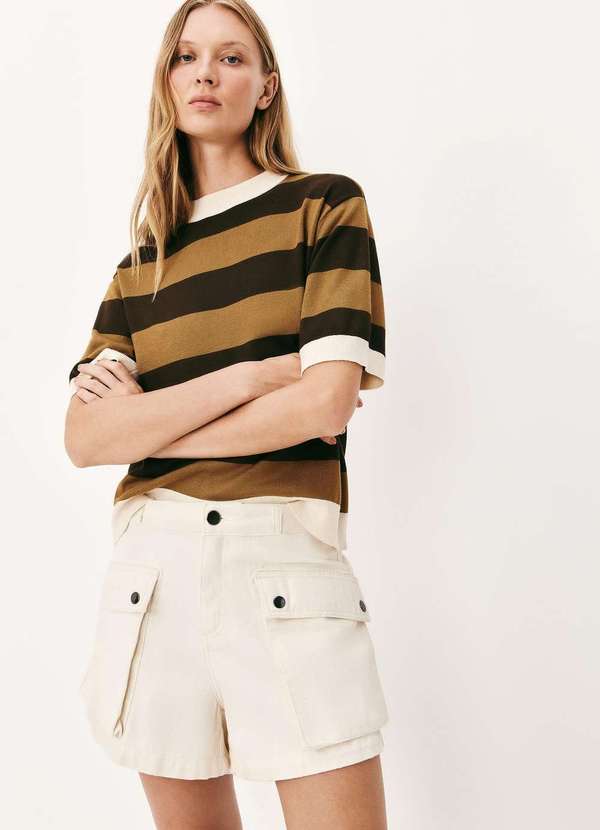 Hering - Shorts Feminino em Sarja Amaciada Branco