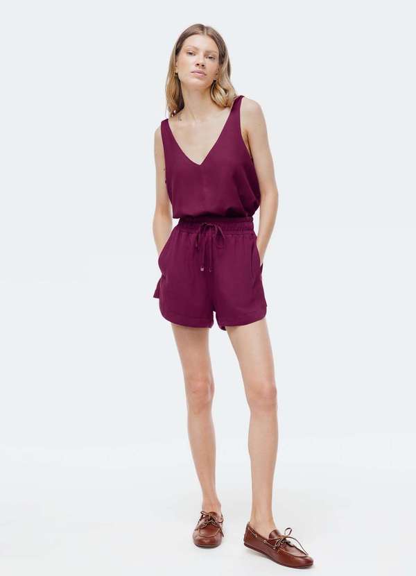 Hering - Shorts Feminino Runner Cintura Media Roxo