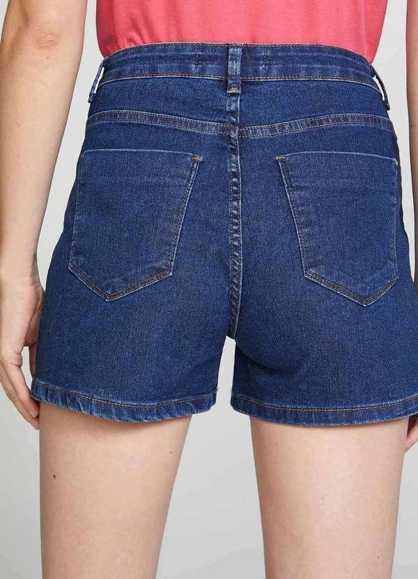 Shorts Jeans Feminino Cintura Alta Azul Hering