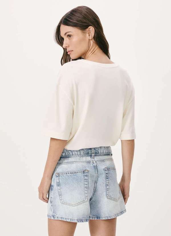 Hering - Shorts Jeans Feminino com Cordao Azul 3