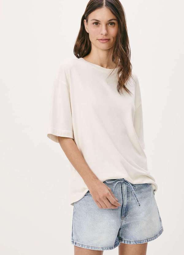 Hering - Shorts Jeans Feminino com Cordao Azul 4