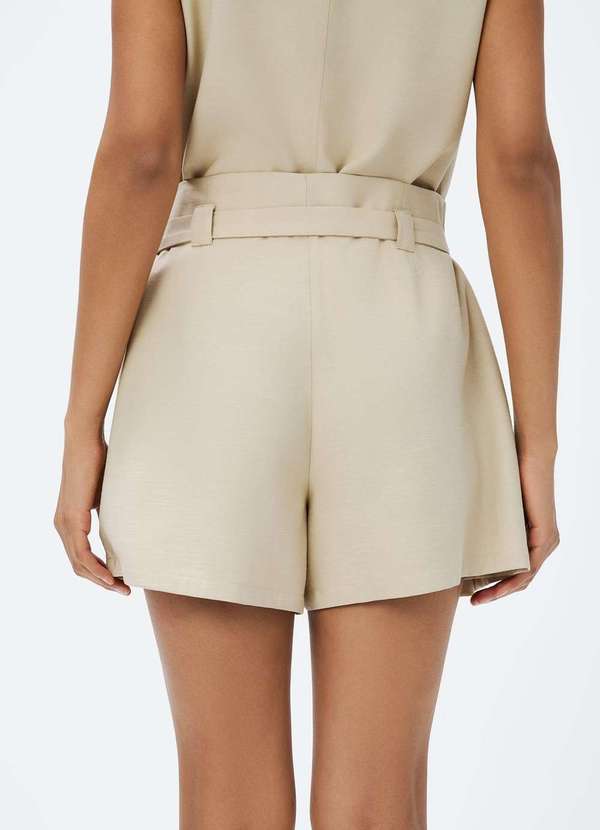 Hering - Shorts Saia Cintura Alta em Viscose Bege 4