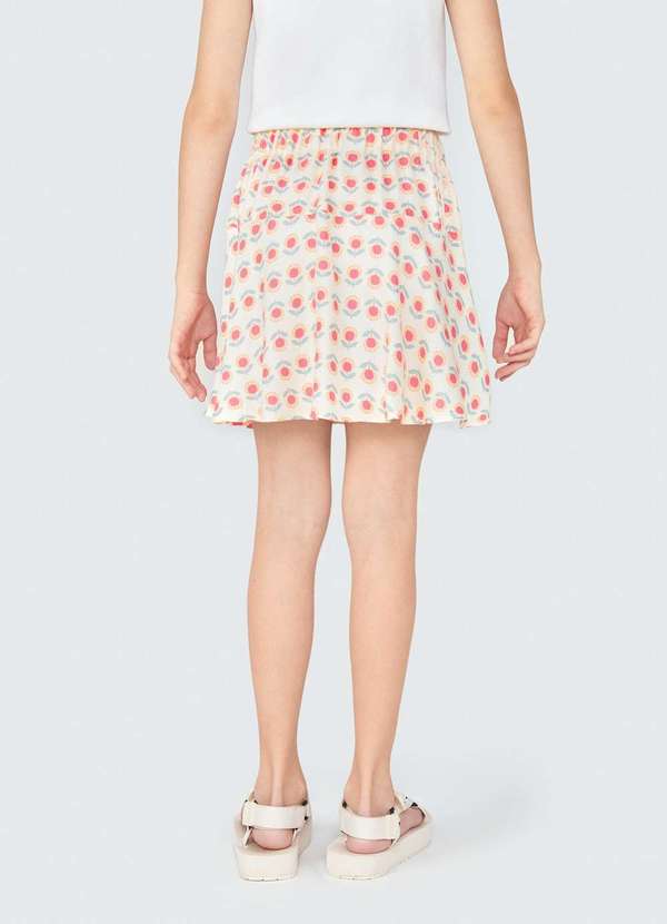 Hering - Shorts Saia Infantil em Viscose Estampada Rosa 4