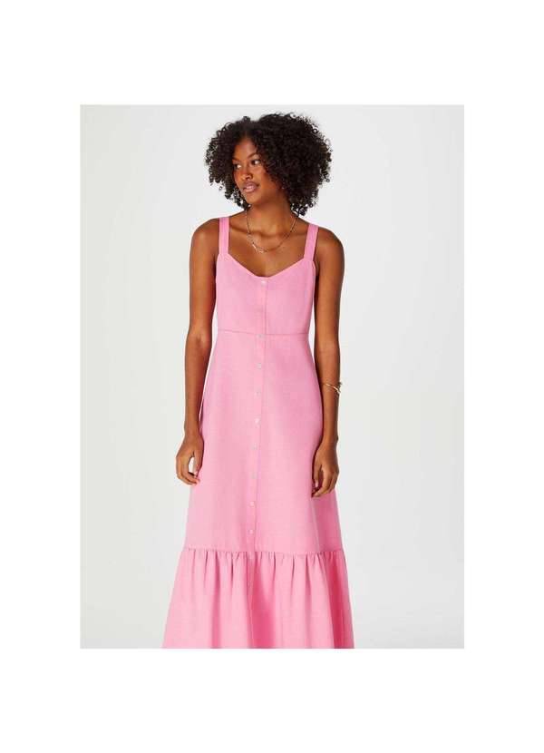Hering - Vestido Chemise Longo Decote V Rosa 2