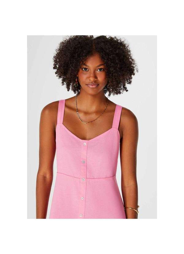 Hering - Vestido Chemise Longo Decote V Rosa 4