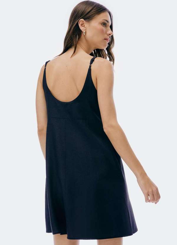 Hering - Vestido Curto em Viscolinho Preto 2