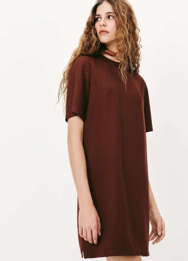 Hering - Vestido Curto em Viscose Creponada Roxo 2