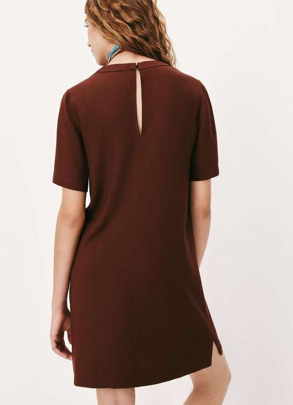 Hering - Vestido Curto em Viscose Creponada Roxo 3