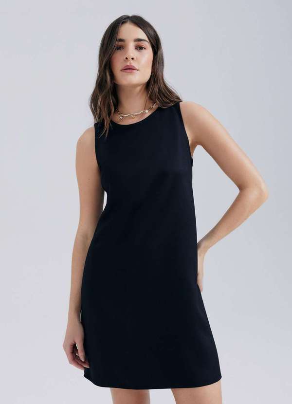 Hering - Vestido Curto em Viscose Preto 3