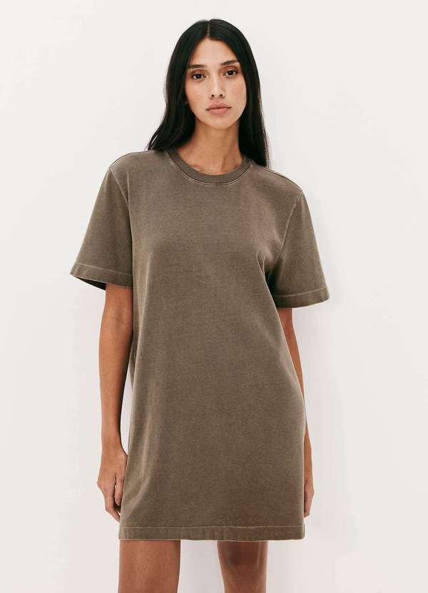 Hering - Vestido Curto Reto Estonado Marrom 2