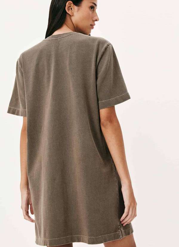 Hering - Vestido Curto Reto Estonado Marrom 3