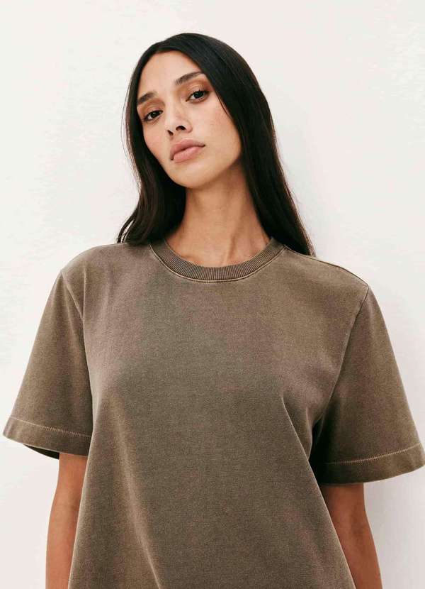 Hering - Vestido Curto Reto Estonado Marrom 4