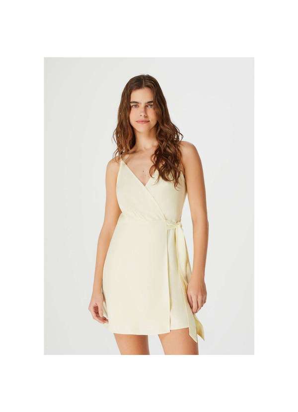 Hering - Vestido Curto Transpassado Amarelo 3
