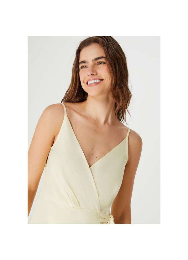 Hering - Vestido Curto Transpassado Amarelo 5