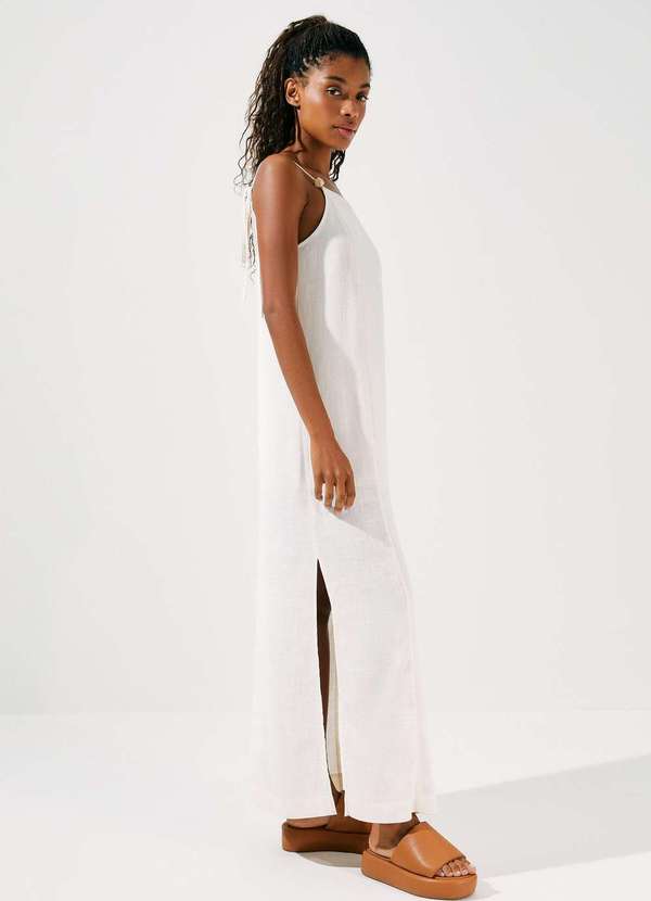 Vestido Longo Branco Hering Hering Vestido Longo Decote Quadrado