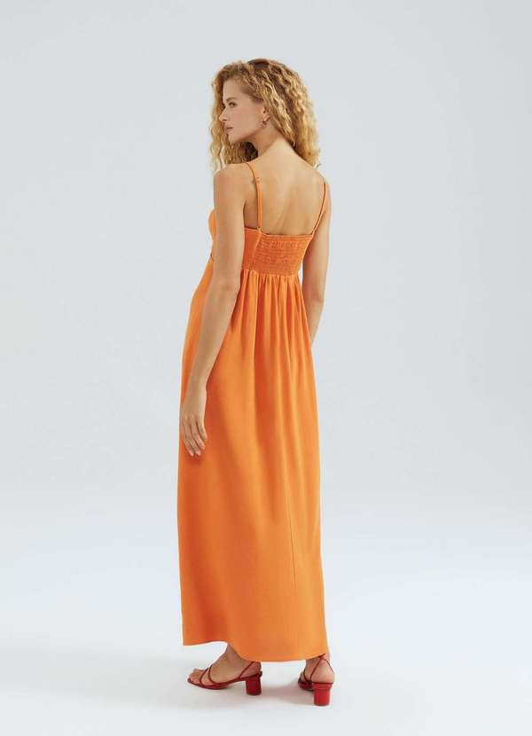 Hering - Vestido Midi Cut Out Laranja 3
