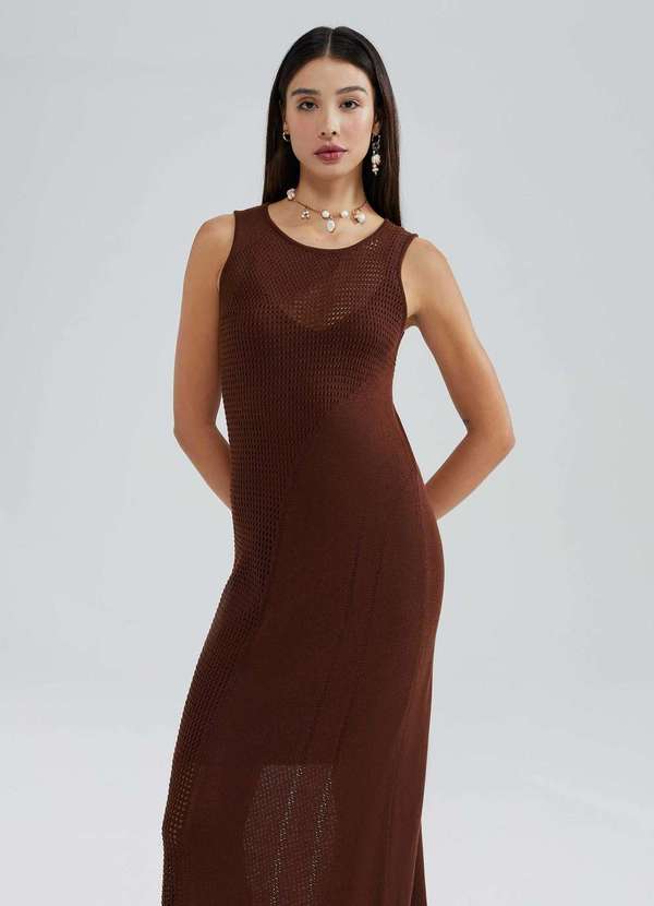Hering - Vestido Midi em Trico Marrom 2