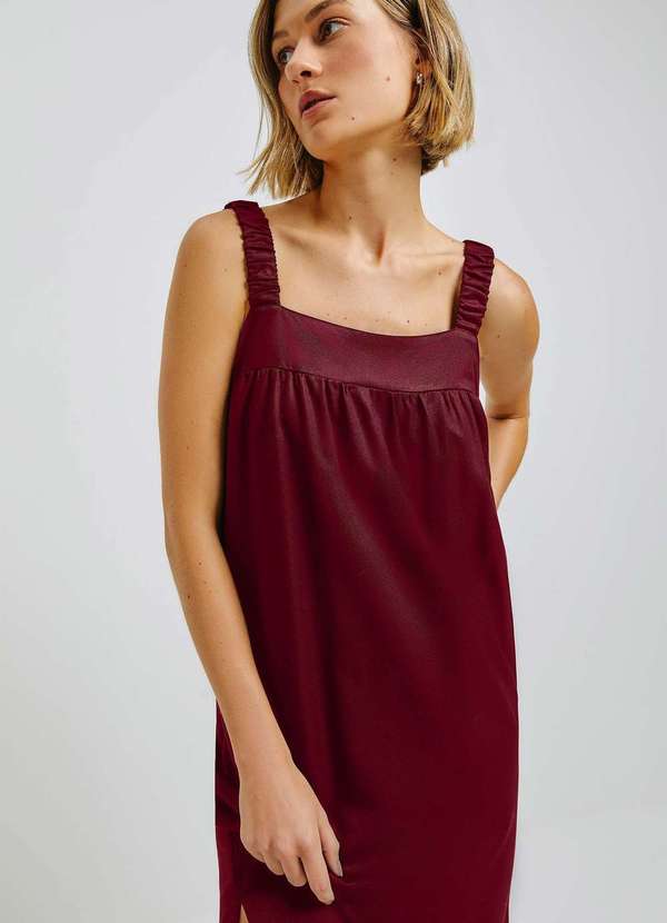 Hering - Vestido Midi em Viscose Creponada Vermelho 2