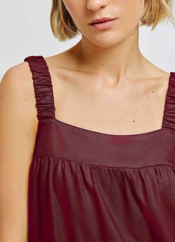 Hering - Vestido Midi em Viscose Creponada Vermelho 4