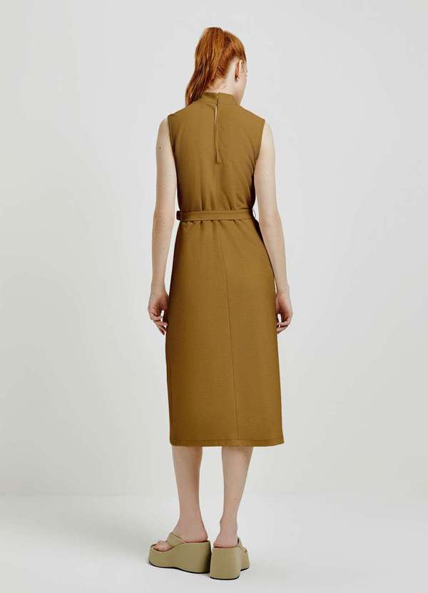 Hering - Vestido Midi Gola Alta Texturizado Verde 3